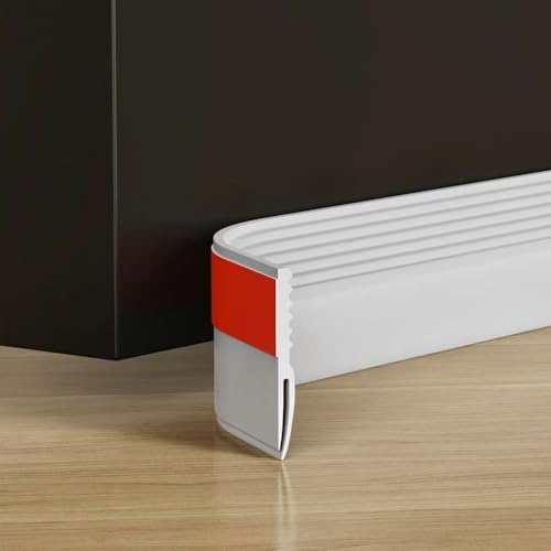 FFPMYF Boudin de porte - 2 m - (découpable sur 2 x 1 m - Joint de porte autocollant - Joint de bas de porte, boudin de porte, boudin de porte, blanc - 2 m)