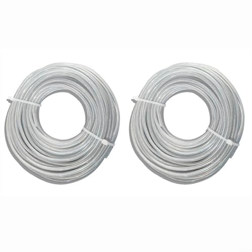 Lastdaytime Trimmerschnur aus Stahl für Rasenmäher – 15 m x 2 Rollen – Schneidseil für Rasen und Garten (3,3 mm)