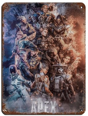 VGDFH Game Apex Legends (02) Retro-Poster, Metall-Blechschild, schicke Kunst, Retro, Eisenmalerei, Bar, Menschen, Höhle, Café, Familie, Garage, Poster, Wanddekoration, 30 x 40 cm
