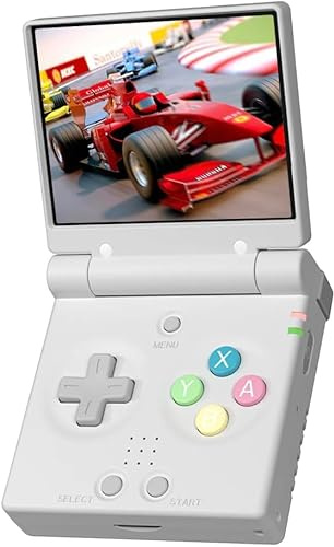 Whatsko Miyoo Mini Flip Console Retrogaming, Console Portable, Console de Jeux avec 4000+ Jeux, Ecran Flip 2,8 inch IPS 750x560 Screen, 16 émulateurs, Linux Système avec WiFi, 64 G (Blanc)
