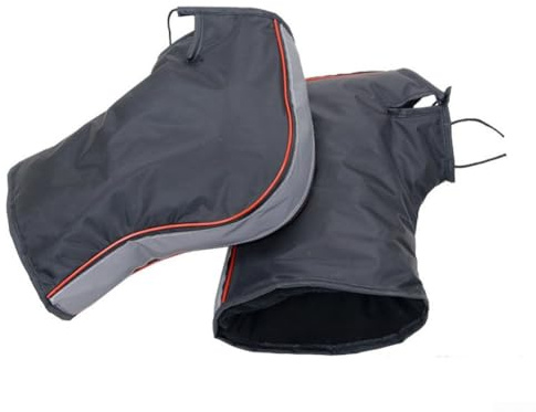 TONIXY Winter Wasserdicht Winddicht Motorrad Lenkerhandschuhe mit Fleece Futter für Motorrad Fahrrad Roller ATV Schwarz