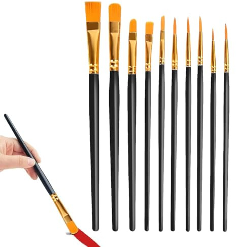 Androxeda 10 Pièces Set Pinceaux Maquillage, Pinceaux Professionnels en Poils Synthétiques pour Maquillage Carnaval, Enfants et Théâtre