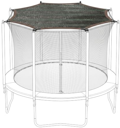 VStoy Trampolin Sonnenschutz 305 cm (10ft) für 8 Stangen | UV-Schutz, Atmungsaktives Sonnensegel, Verstärkte Gurtbänder, Anti-Durchhang Dach, Wasserdurchlässig
