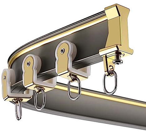 2,4 m flexibel burspråkslucka spår böjbart aluminiumstångsystem för husbil och hem enkel glidskena beslag champagne h perfekt för