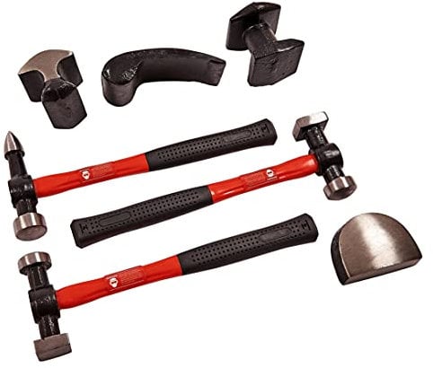 Amtech I9280 Auto Body Kit, 7 Piece Panel Beating Tools and Car Body Repair Kit, Supplied with Storage Case