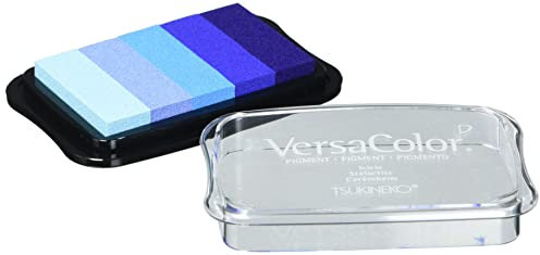 Rayher Stempelkissen Versacolor,5Farben „Blau-Töne“, 4,7x7,5cm