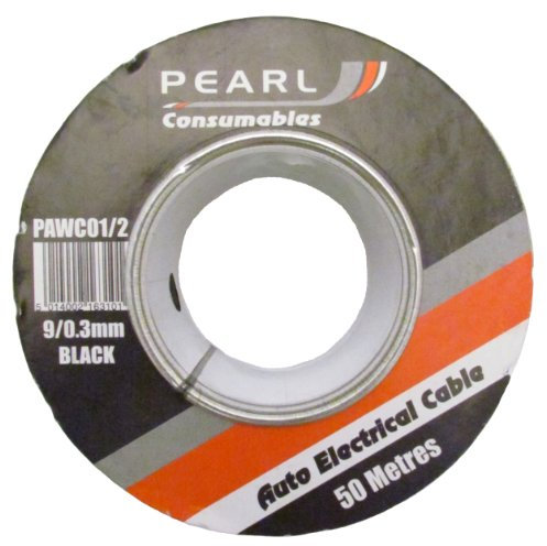 Pearl PAWC01/2 9/0.3mm x 50m Wiring Cable - Black
