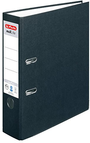 Ordner maX.file nature+ A4 5cm schwarz Kraftpapierbezug sk Rückenschild