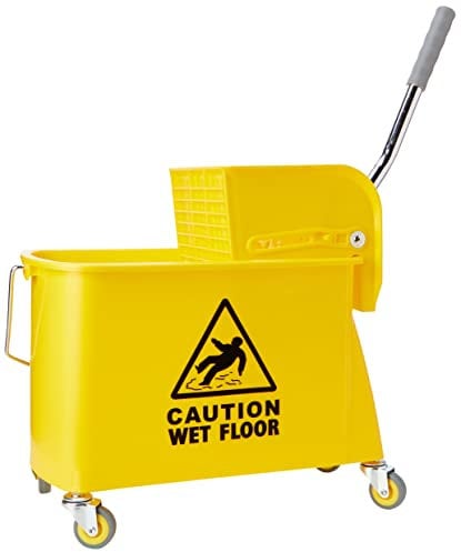Professional 20 Litre Yellow Kentucky Mop System With Wheels and Double Bucket