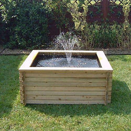 Norlogs SQUARE RAISED GARDEN POOL 120 GALLON + LINER + PUMP FISH POND TANK EASY DIY