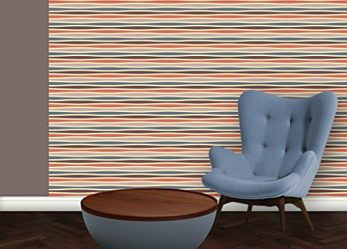 GMM Tapete Modern living - Quer Swing individuell gefertigt mit Streifenfarben passend zu Little Greene - Höhe 2,6m Breite 46,5cm