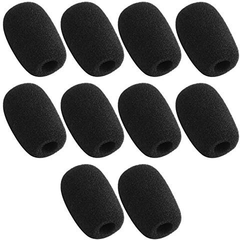 Bujingyun L 35mm x D10mm Mini Microphone Headset Windscreen Foam Mic Cover (10PCS)
