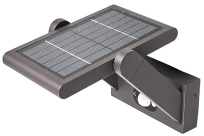 Lucande LED Solarleuchte außen Valerian mit Bewegungsmelder (spritzwassergeschützt (Modern) in Schwarz aus Aluminium (1 flammig,) - Solar-Wandleuchten Wandlampe für Outdoor & Garten
