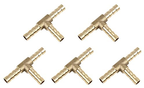 X AUTOHAUX Lot de 5 raccords cannelés en laiton pour tuyau 6 mm