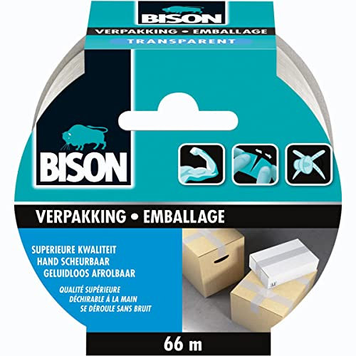 Bison verpakkingstape transparant - 66 meter