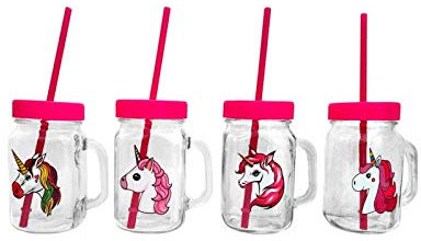 Vasara Lote de 20 Jarras de Unicornios Infantiles para Regalos de Cumpleaños, Comuniones, Bodas y Eventos