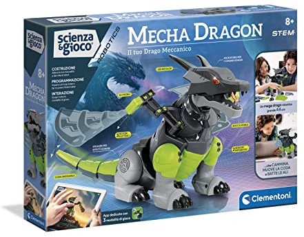 Clementoni Science & Play-Mecha Dragon Robot Scienza e Gioco Robotics Giocco Educativo ed Interattivo, Multicolore, 19170