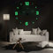 Coraltree 3D DIY Beleuchtete Wanduhr für Büro Wohnzimmer Schlafzimmer Geschenk Heimdekoration (Luminous-1)