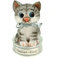 Kremers Schatzkiste Spardose Haustierkasse Katze mit Fisch Handbemalt Polyresin 17x10x10cm - Geschenkidee für Tierfreunde - Sparen für Tierarzt, Leckerlies, Notfälle