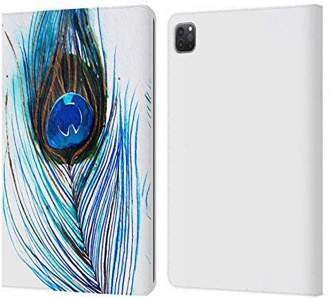 Head Case Designs Offizielle Mai Autumn Pfau 2 Federn Leder Brieftaschen Handyhülle Hülle Huelle kompatibel mit Apple iPad Pro 11 2020/2021 / 2022