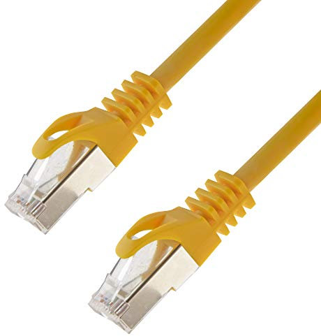 Netzwerkkabel S/FTP PIMF Cat. 7 15 Meter gelb Patchkabel Gigabit Ethernet LAN DSL CAT7 Kabel