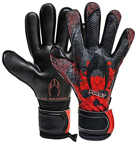 HO Soccer First Superlight Torwarthandschuhe, Unisex, Erwachsene, Schwarz/Rot, 11