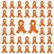 WANDIC Lot de 50 Broches en Forme de Ruban Orange en émail - pour la Sensibilisation à la leucémie, au Cancer du Rein, à la sclérose en plaques, à la Violence armée, à la sclérose en plaques