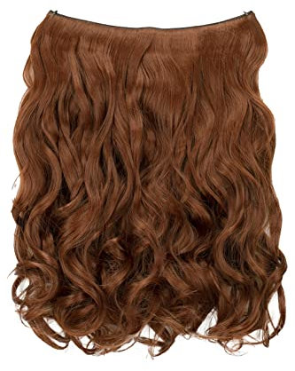 CAISHA 50cm 1 Tresse Extension mit Gummiband Extensions Haarverlängerung Haarteil Gewellt Kupferbraun E115-1