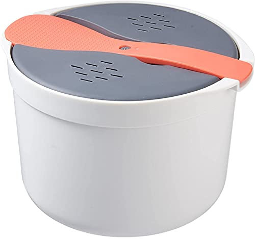 LNJ Reiskocher Mikrowelle - Reis- und Getreidekocher - 2L Mikrowellen Dampfgarer - Mikrowellen Kochgeschirr - Mikrowellentopf Für Zuhause Küche Kochen Quinoa, Couscous, Kartoffeln