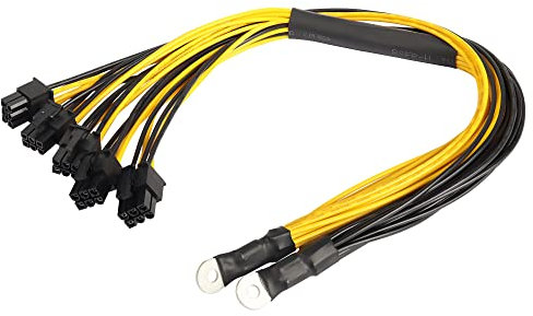 GINTOOYUN O-Typ-Terminal zu Grafikkarte 6-Pin-Kabel O-Typ-Terminal zu 5 * 6-Pin-Buchse PCIE-Grafikkarten-Stromverteilerkabel 16,1 Zoll
