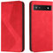Mo-Somnus Kompatibel mit Google Pixel 6A Hülle, Magnet PU Leder Flip Wallet Case Tasche Handyhülle, Stoßfeste Schutzhülle Google Pixel 6A Brieftasche Klapphülle mit [Kartenfächer] (Rot)