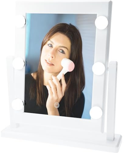 Fantasia® Beauty Hollywood Spiegel mit Beleuchtung - Dimmbare LED-Lampen, 2 Lichtfarben, Touch-Bedienung - Schminkspiegel für Schminktisch - Perfekt für Make-Up & Styling