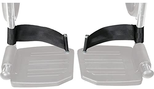 Repose-jambes pour fauteuil roulant - Sangles de talon pour fauteuil roulant - Repose-pieds oscillants - Repose-pieds, fauteuil roulant et chaise de transport - Universel - 1 paire - Noir