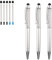 Stylus Kugelschreiber 3 Stück 2 in 1 Bling Kristall Diamantstift Kapazitiver Touchscreen-Stift mit Ersatzminen Schwarz Blau Tinte Gummi Tipps für iPhone iPad Kindle Touchscreen Geräte (Silber)