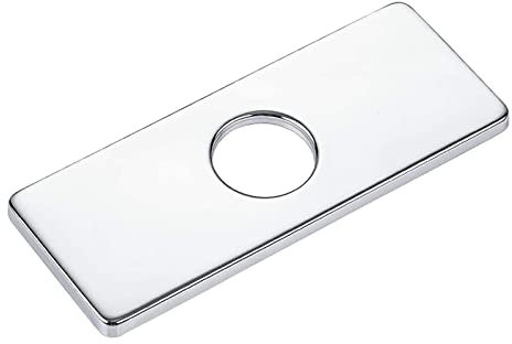 QOXEZY 304 Stainless Steel Faucet Plate, Faucet Base Plate Hole Cover, Hole Tap Cover Deck Plate for Bathroom Sink Mixer Tap for Toilet/Kitchen/Bathroom-Silver