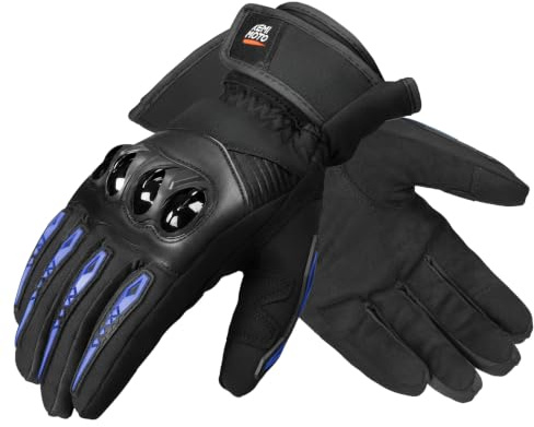 KEMIMOTO Winter Motorradhandschuhe, Winddichte Motorrad Handschuhe mit Touchscreen-Funktion, Warme Winterhandschuhe für Herren Damen