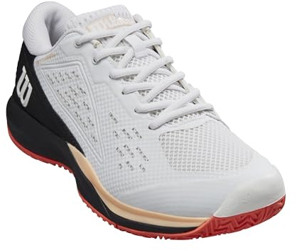 Wilson Damen Rush Pro Ace Pickler Sneaker, Weiß/Schwarz/Living Coral, 11