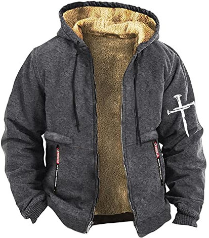 Regenjacke Fahrrad Herren Softshell Jacke Herren Herren Softshelljacke Mit Kapuze Fleece Futter Decken Kapuzenjacke Sweatjacke Mit Kapuze Thermo Fleecejacke Thermojacke Herren (Dunkelgrau L)