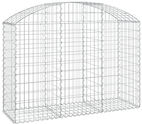 PRISSENT Panier de gabion extérieur à arc 150 x 50 x 100 / 120 cm fer galvanisé clôture résistante à la corrosion métallique barrière de jardin diverses utilisations décoratives espace extérieur cour
