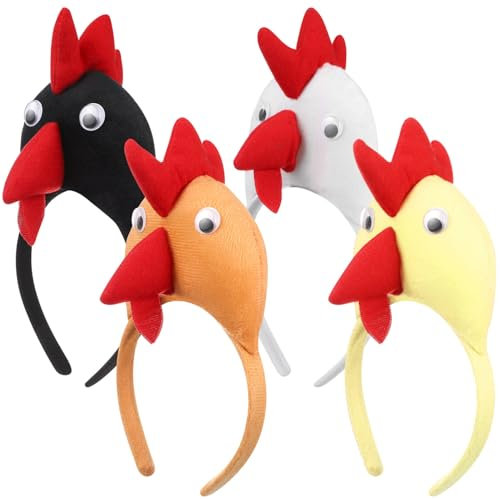 POPETPOP 4 Stück Kopfbedeckung Maskerade Haarbänder Stirnband Kostüm Kreativer Kopfschmuck Henne-Stirnband Tierhüte Für Partygeschenke Zoo-Haarband Abschlussball-Stirnband