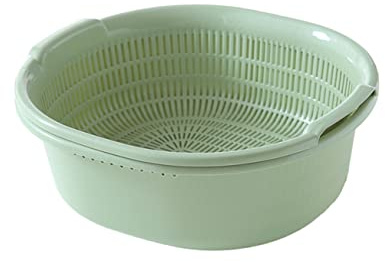 MAGICLULU Colapasta in Verde Smaltata Scolapasta Dettagliabile Per Frutta e Verdura Design Ergonomico Facile Da Pulire e Riporre Per Cucina e Lavello