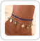 Xduargs Bracelet De Cheville Boho À Paillettes Vintage Turquoise Bracelet De Chaîne À Pampilles Bleu Perle De Riz Chaîne De Pied Réglable Pièces De Monnaie Turquoise Bracelet De Cheville Bijoux Pour