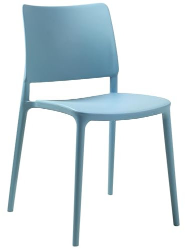 PAPATYA 1er-Set Kunststoffstuhl Joy-S Designstuhl mit Einer Belastbarkeit von 200 kg stapelbar, Terassenstuhl aus Kunststoff UV beständig, Leichter Stuhl Balkonstuhl (Aquablau)