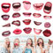 AOZUO 20 Stück Fotobox Accessoires Hochzeit,Hochzeit Foto Requisiten, Lustige Lippen Mund Fotoautomaten Handheld Party Selfie Zubehör für Karneval Geburtstag Abschlussfeier Halloween Dekoration(Stil1)
