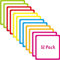 Magnetic Blank Labels, 12 PCS Dry Erase Reusable Neon Name Tag Magnets with Colorful Frame in 6 Colors for Whiteboard, Locker, Fridge, School, Office, Home (Each Measures 4 x 4)