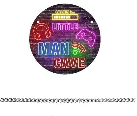 Garden Pendant Disc Anhänger,Spielzone Jungenund Herrenzimmer Kleine Künstlerische Wanddekoration Hauswanddekoration Kleiderbügel Beleuchtete Plakette Kinderzimmer Spielzimmer und Wohnzimmer Spac