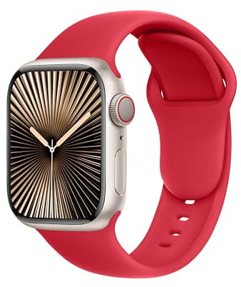SRena SBC1B pour Bracelet Apple Watch Ultra 2/Ultra/SE/Series10 9 8 7 6 5 4 3(49mm 46mm 45mm 44mm 42mm 41mm 40mm 38mm) Sport,Femme-Style Original&Compatibilité Universelle,Rouge Noël