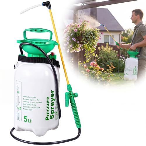 Honeydak 1. 3 Gallon 5l Watering Can Device for Watering Hanging Plant Basket Hard to Reach High Plant Waterer Sprayer Pump Pressured Sprayer for Indoor or Garden