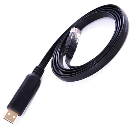 9.84FT/3m Usb to Rj45 Cable Usb RS232 to Console Cable with Applies to Ftdi Chip Multifunctional Design for Cisco Routers Switches Connection 8p8c Support Windows Xp/7/8/10, Vista, Mac, Linux(Black)