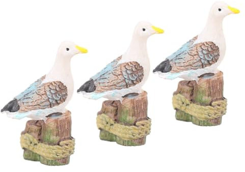 INOOMP 3stücke Mini-seemöwe Aquarium Deko Lebensechte Tischdekoration Für Aquarien Vögel Resin Fischbehälter Verzierung Mediterraner Stil